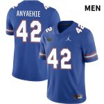 Men's Florida Gators #42 Kenny Anyaehie NCAA Jordan Brand Royal NIL 2022 Authentic Stitched College Football Jersey ORL6462VJ